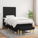 Boxspringbett mit Matratze Schwarz 80x200 cm Stoff