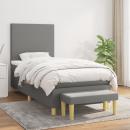 Boxspringbett mit Matratze Dunkelgrau 100x200 cm Stoff