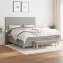 Boxspringbett mit Matratze Hellgrau 180x200 cm Stoff