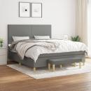 Boxspringbett mit Matratze Dunkelgrau 180x200 cm Stoff