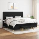 Boxspringbett mit Matratze Schwarz 200x200 cm Stoff