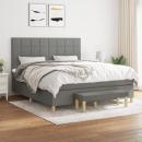 Boxspringbett mit Matratze Dunkelgrau 160x200 cm Stoff