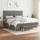 Boxspringbett mit Matratze Dunkelgrau 160x200 cm Stoff