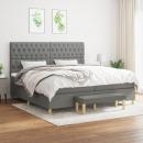 Boxspringbett mit Matratze Dunkelgrau 200x200 cm Stoff