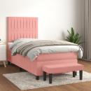 Boxspringbett mit Matratze Rosa 80x200 cm Samt