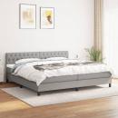 Boxspringbett mit Matratze Hellgrau 200x200 cm Stoff