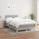 Boxspringbett mit Matratze Hellgrau 120x200 cm Stoff