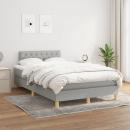 Boxspringbett mit Matratze Hellgrau 120x200 cm Stoff