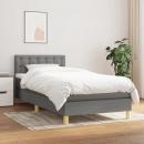 Boxspringbett mit Matratze Dunkelgrau 90x190 cm Stoff