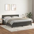 Boxspringbett mit Matratze Dunkelgrau 180x200 cm Samt