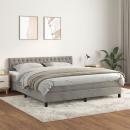 Boxspringbett mit Matratze Hellgrau 180x200 cm Samt