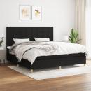 Boxspringbett mit Matratze Schwarz 200x200 cm Stoff