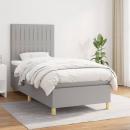 Boxspringbett mit Matratze Hellgrau 90x190 cm Stoff