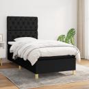 Boxspringbett mit Matratze Schwarz 80x200 cm Stoff