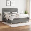 Boxspringbett mit Matratze Dunkelgrau 180x200 cm Stoff