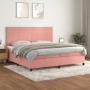 Boxspringbett mit Matratze Rosa 200x200 cm Samt