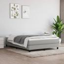 Boxspringbett mit Matratze Hellgrau 140x190 cm Stoff