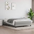 Boxspringbett mit Matratze Hellgrau 160x200 cm Stoff