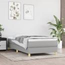 Boxspringbett mit Matratze Hellgrau 80x200 cm Stoff