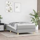 Boxspringbett mit Matratze Hellgrau 100x200 cm Stoff