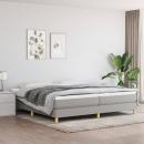 Boxspringbett mit Matratze Hellgrau 200x200 cm Stoff