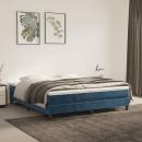 Boxspringbett mit Matratze Dunkelblau 180x200 cm Samt