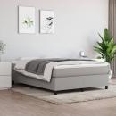 Boxspringbett mit Matratze Hellgrau 140x190 cm Stoff