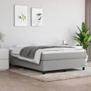 Boxspringbett mit Matratze Hellgrau 140x200 cm Stoff