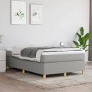 Boxspringbett mit Matratze Hellgrau 120x200 cm Stoff