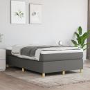 Boxspringbett mit Matratze Dunkelgrau 120x200 cm Stoff