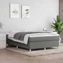 Boxspringbett mit Matratze Dunkelgrau 140x190 cm Stoff