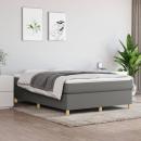 Boxspringbett mit Matratze Dunkelgrau 140x200 cm Stoff