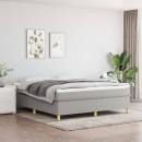 Boxspringbett mit Matratze Hellgrau 160x200 cm Stoff