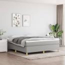 Boxspringbett mit Matratze Hellgrau 180x200 cm Stoff