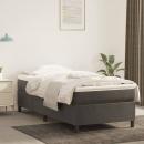 Boxspringbett mit Matratze Dunkelgrau 90x190 cm Samt