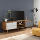 TV-Schrank MOLDE Braun 158x40x49 cm Massivholz Kiefer