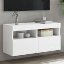 TV-Wandschrank mit LED-Leuchten Weiß 80x30x40 cm