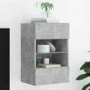 TV-Wandschrank mit LED-Leuchten Betongrau 40x30x60,5 cm