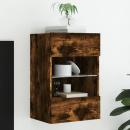 TV-Wandschrank mit LED-Leuchten Räuchereiche 40x30x60,5 cm