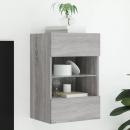 TV-Wandschrank mit LED-Leuchten Grau Sonoma 40x30x60,5 cm