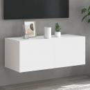 TV-Wandschrank mit LED-Leuchten Weiß 80x35x31 cm