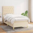 Boxspringbett mit Matratze Creme 80x200 cm Stoff