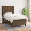 Boxspringbett mit Matratze Dunkelbraun 80x200 cm Stoff