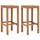 Barhocker 2 Stk. Massivholz Teak