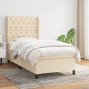 Boxspringbett mit Matratze Creme 80x200 cm Stoff