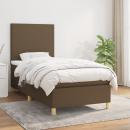 Boxspringbett mit Matratze Dunkelbraun 80x200 cm Stoff