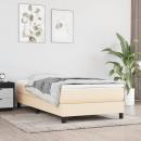 Boxspringbett mit Matratze Creme 80x200 cm Stoff