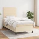 Boxspringbett mit Matratze Creme 90x200 cm Stoff