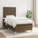 Boxspringbett mit Matratze Dunkelbraun 100x200 cm Stoff