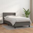 Boxspringbett mit Matratze Grau 80x200 cm Kunstleder